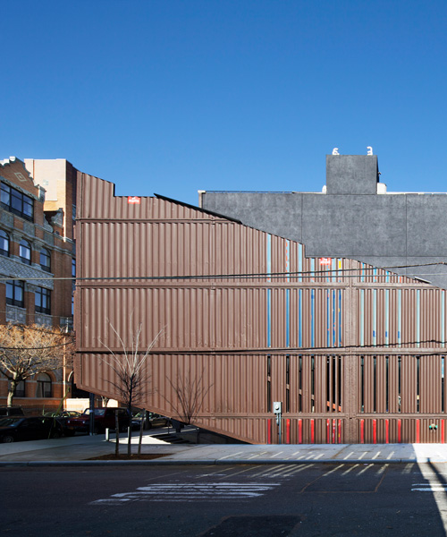 LOT-EK stacks 21 shipping containers to create secluded home for a brooklyn family