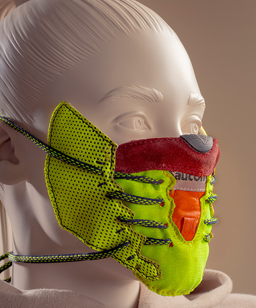 designers dissect old sneakers to create expressive face masks