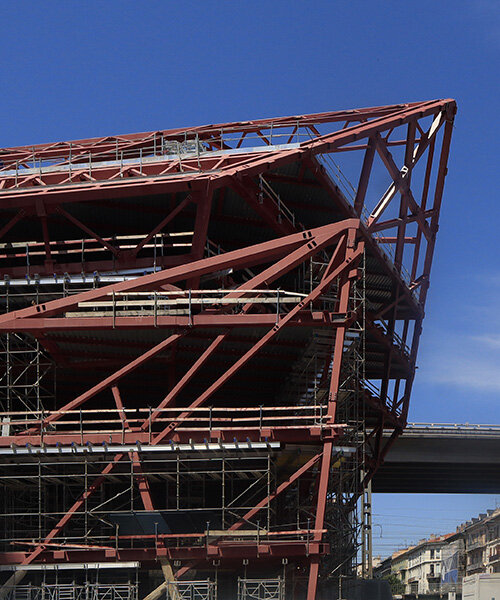 paul clemence documents the progress of studio libeskind's crystalline station in nice