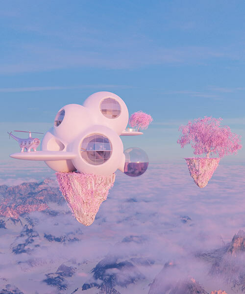 spherical structures float above the clouds for supertoys supertoys' futuristic residence