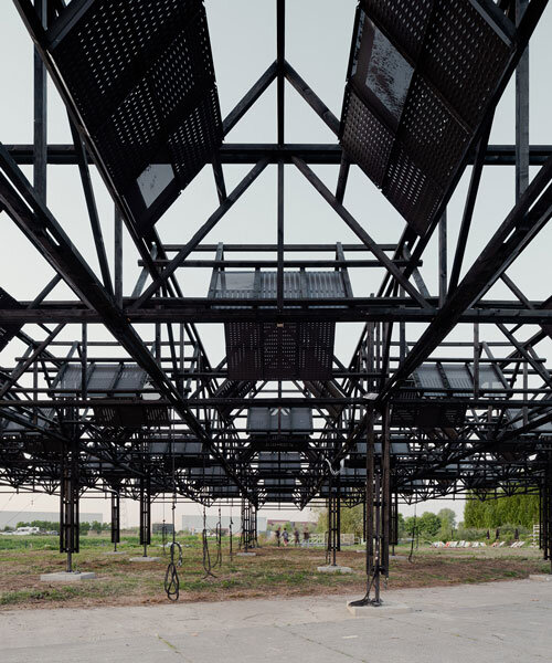 dark skies sonic pavilion suspends sound system over crowd at horst arts & music festival